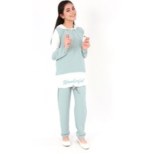 Asortix Kız Çocuk Airobin Kumaş Kapüşonlu Kanguru Cep Uzun Kol Alt Üst Tunik Takım-AÜT-0003