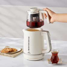 Karaca Maxi Tea XL 2in1 Cam Demlikli Çay Makinesi ve Kettle Mulberry