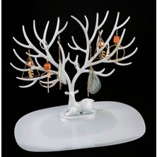 Geyik Tasarımlı Takı, Mücevher Standı Beyaz