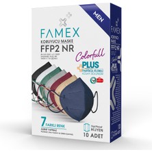 Famex N95 Ffp2 Koruyucu Maske Erkek Karışık Renkli 10 Adet Tekli Paket Duck Modeli