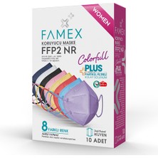 Famex N95 Ffp2 Koruyucu Maske Bayan Karışık Renkli 10 Adet Tekli Paket Duck Modeli