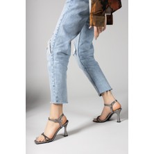 Riccon Platin Sultan Kadın Topuklu Ayakkabı  0012345