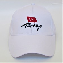 Salar Ticaret Salarticaret Unisex Türkiye Nakışlı Beyaz Şapka