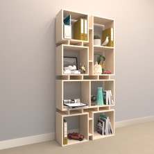 Rafkestir Ozy Suntalam Kitaplık ( 86 x 178 cm ) Krem ( Mat )