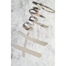 Pekshop Happy Birthday Gümüş Doğum Günü Banner Kaligrafi Banner Yazı Gümüş