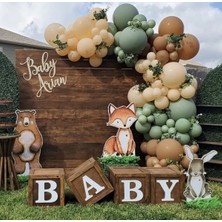 Trend Hediye Sepeti Küf Yeşili Karamel Sütlü Kahve Balon 75 Adet ve 5 M Balon Zinciri