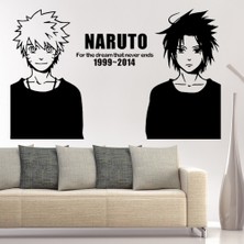 Allfun Uzumaki Naruto Uchiha Sasuke Duvar Çıkartmaları Kendinden Yapışkanlı Anime Karikatür Ev Dekorasyonu 35 x 56 cm (Yurt Dışından)