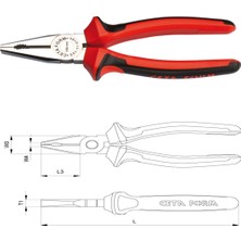 Ceta Form 200MM E01-11-0200 Kombine Pense (Parlak Krom/duotech Sap)