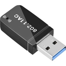 Yeajion USB Wifi Adaptörü 2.4g 300MBPS/5G 867MBPS Pc Dizüstü Bilgisayar Için Usb3.0 Çift Bant (Yurt Dışından)