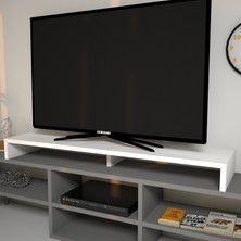 Emkawood Carry Beyaz Monitör Yükseltici Soundbar Stand