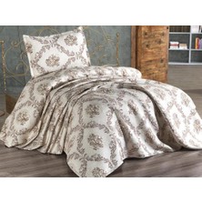 Çeyiz Diyarı Meryem Tek Kişilik Jakarlı Yatak Örtüsü Cappucino