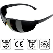 Badem10 Iş Güvenlik Gözlüğü Uv Koruyucu Silikonlu Kaynak Gözlük S1100 Siyah