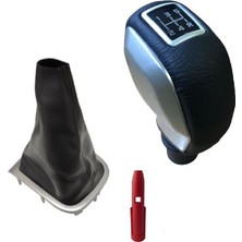 Moda Renault Megane 3 Deri Kaplama Gri Spor Vites Topuzu ve Körüğü