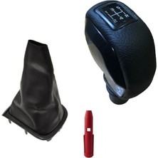 Moda Renault Megane 3 Deri Kaplama Siyah Spor Vites Topuzu ve Körüğü