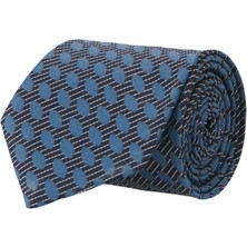 ALTINYILDIZ CLASSICS Erkek Mavi-lacivert-beyaz Desenli Klasik Kravat