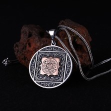 Takılingo 925 Ayar Gümüş Özel Tasarım Süleyman Mührü Erkek Kolye