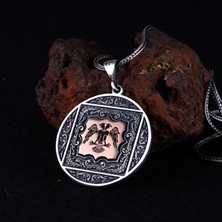 Takılingo 925 Ayar Gümüş Özel Tasarım Çift Başlı Selçuklu Kartalı Erkek Kolye