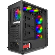 Power Boost X59RGB 650w 80+ USB 3.0 Tempered Glass 6 x RGB Fanlı Gaming Kasa (JBST-X59RGB-650)