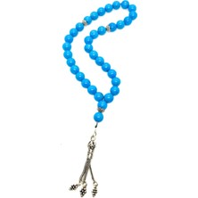 Nisa 925 Ayar Gümüş Püsküllü Turkuaz Taşlı Tesbih