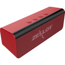 Zealot S31 10W 3D Hıfı Stereo Kablosuz Bluetooth Hoparlör USB Aux Tf Kart Kırmızı (Yurt Dışından)