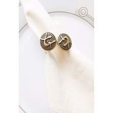 Emtory Home  6 Adet Dekoratif Twin Gold Peçete Yüzüğü