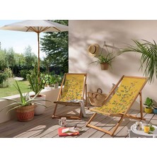 Adawall Adawall Sarı Bahçe Katlanabilir Şezlong