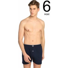 Bendehepsi Erkek Düğmeli Boxer 6'lı Paket Lacivert Renkli Konforlu Tasarım