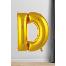 Pekshop D Harfi Folyo Balon Gold 100 cm 40 Inç 1 Metre Altın