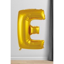 Pekshop E Harfi Folyo Balon Gold 100 cm 40 Inç 1 Metre Altın
