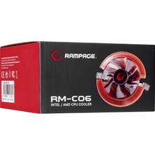 Rampage RM-C06 43.4cfm 2000RPM 9cm Amd/ıntel LGA1200 Uyumlu Hava Soğutmalı Cpu Fan