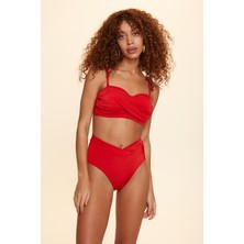 No Gossip Ella Yüksek Bel V Kesim Bikini Tek Alt Kırmızı 229206