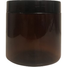 Smax 500 cc Sert Plastik Krem Kavanozu Amber Rengi -Amber Pet Kavanoz - Plastik Krem Pomat Kutusu