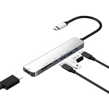 Hmxplus Macbook 7 In 1 Sd USB Type-C Hub Hdmı Girişli Çevirici Çoklayıcı