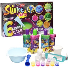 Playtoys  Slime Party Slime Hazırlama Seti 6 Farklı Slime Renkli ve Esnek