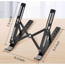 7 Kademeli Ayarlı Katlanabilir Laptop Tablet Standı Siyah