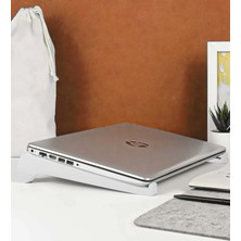 Bk Gift Taşınabilir Ahşap Beyaz Notebook Laptop Standı