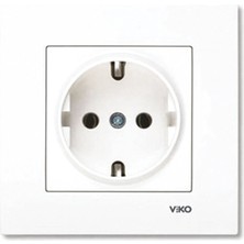 Viko Karre Serisi Beyaz Beyaz Topraklı Priz