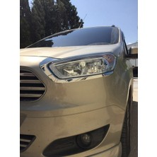 Alfa  Otomotiv Ford Tourneo Courier Krom Sis Farı Çerçevesi 2014> 2 Parça Paslanmaz Çelik