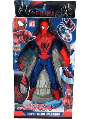 Doop Spiderman Işıklı Sesli Figür Oyuncak 25 cm Renkli Örümcek Adam Hediyelik Tipi