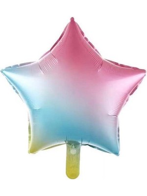 Patladı Gitti Gökkuşağı Konsepti 1 Yaş Doğum Günü Parti Kutlama Seti; Rakam ve Yıldız Folyo, Banner ve Makaron Balon
