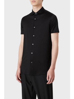 Emporio Armani Regular Fit Kısa Kol Pamuklu Gömlek Erkek Gömlek 8N1CG0 1juvz 0999