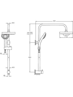 Artema System Rain LS25 A45597 Duş Sistemi, Krom