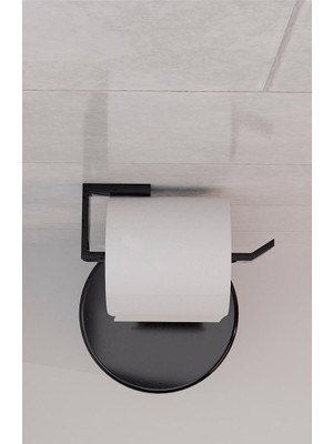 Metal Mat Siyah Wc Kağıtlık Tuvalet Kağıtlığı Tuvalet Kağıdı Askısı Yapışkanlı Tasarım