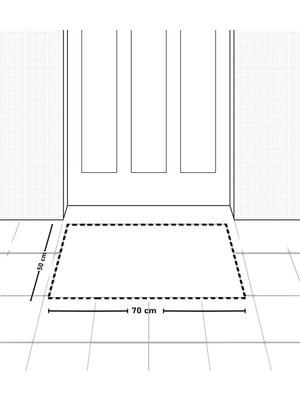 Vagonik Lacivert Gökkuşağı Dijital Baskılı 50X70CM Dekoratif Çok Amaçlı Iç ve Dış Kapı Paspası