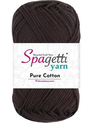 Spagetti Yarn Pure Cotton Koyu Kahve El Örgü Ipliği