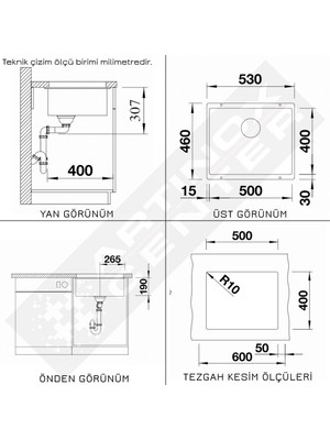 Blanco Sublıne 500 U Tezgahaltı Evye, Alu Metallic