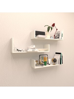 Rafkestir 3 Lü Corona Duvar Rafı Beyaz ( Mat )