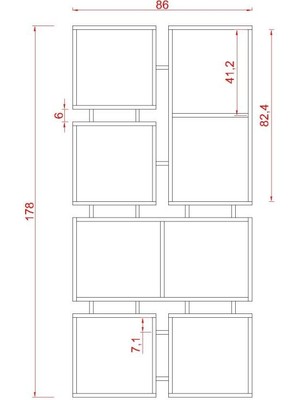 Rafkestir Ozy Suntalam Kitaplık ( 86 x 178 cm ) Antrasit ( Mat )
