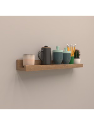 Rafkestir Setli Duvar Rafı 60 cm  Kafkas Meşe ( Mat )