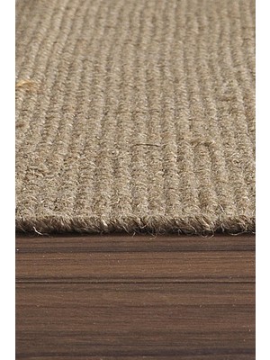 Cool Halı Bolero X-12 Siyah Jüt Halı El Dokuma Natural Hasır Halı El Örgü Jüt Kilim 80X150